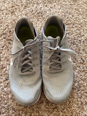 Nike Light Gray and White Mesh Training Shoes
